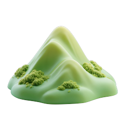 Green Mountain 3D Icon - Nature Landscape Design