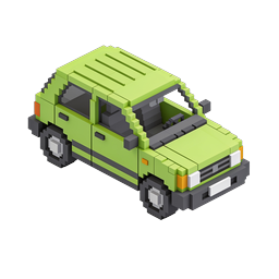 Green Pickup Truck Pixel Art Voxel Icon
