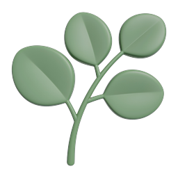Green Plant Sprig 3D Icon - Nature & Eco Design