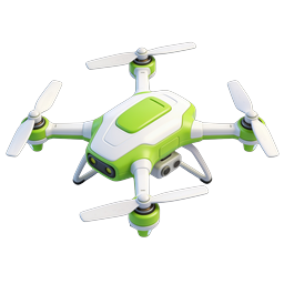 Green Quadcopter Drone 3D Icon for Tech Projects