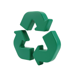 Green 3D Recycling Symbol Icon - Eco-Friendly Design