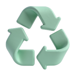 Green Recycling Symbol 3D Clay Icon