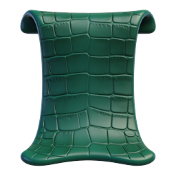 Green Crocodile Skin Scroll Icon - 3D Rendered