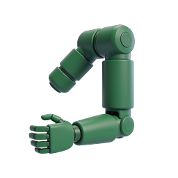 Green 3D Robot Mannequin Icon - Articulated Character Design