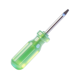 Green Flathead Screwdriver 3D Icon | Tool Illustration