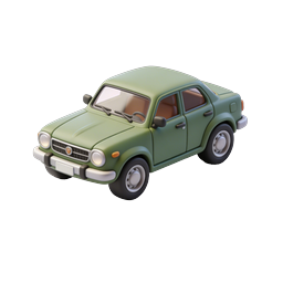 Green Sedan Car 3D Clay Icon for Apps & Games