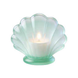 Green Shell-Shaped Glass Candle Holder Icon