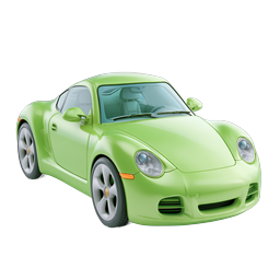 Green Sports Car Icon - Realistic 3D Vehicle Illustration