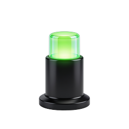 Green Status Light Beacon Icon | 3D Indicator