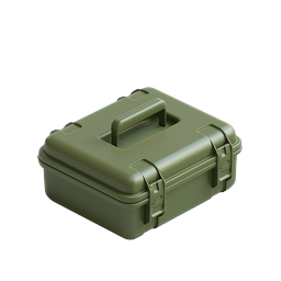 Green Storage Box Icon - 3D Realistic Tool Case