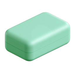 Mint Green Storage Box 3D Icon - Clay Style