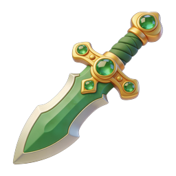 Elegant Green Sword Icon for Fantasy Themes