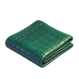 Green Textured Folded Blanket 3D Icon | Luxury Home Decor