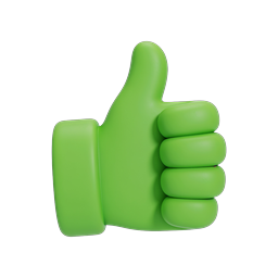 Green 3D Thumbs Up Icon - Approval & Like Symbol