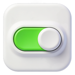 Green Toggle Switch Icon - 3D UI Element