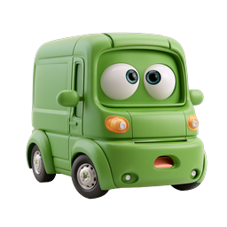 Green Toy Truck Icon for Children's Projects