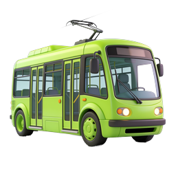 Icona filobus verde - Illustrazione di trasporto pubblico elettrico