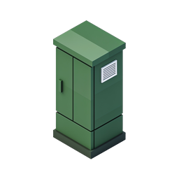 Green Utility Cabinet Icon | Isometric 3D Storage Box