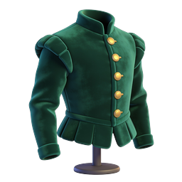 Icona 3D di giacca di velluto verde | Design di moda vittoriana