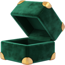 Luxury Green Velvet Jewelry Box Icon - 3D Rendered