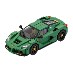 Green Voxel Sports Car Icon - 3D Pixel Art Racing Vehicle