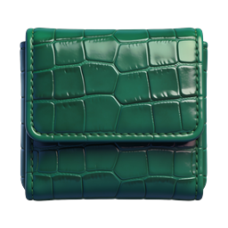 Green Crocodile Wallet Icon | Premium 3D Leather Design