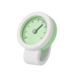 Green 3D Watch Icon | Modern Timepiece Illustration
