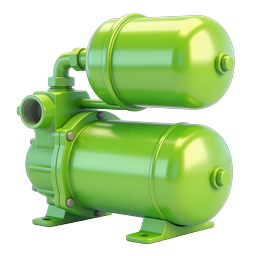 Green Water Pump Pressure Tank 3D Icon