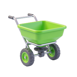 Green Wheelbarrow 3D Icon - Garden Tool Illustration