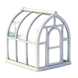Greenhouse Glasshouse 3D Icon for Gardening Apps