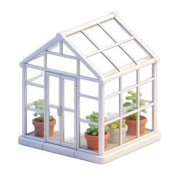 温室图标 - 3D 等轴测花园房插图