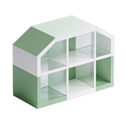 아이소메트릭 온실 선반 3D 아이콘 | 수납 디자인