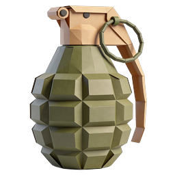 3D Hand Grenade Icon - Military Tactical Weapon
