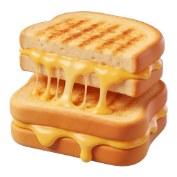 Grilled Cheese Sandwich Icon - Melted Cheese 3D Render