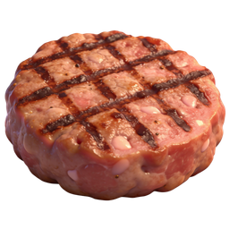 Realistic Grilled Meat Burger Patty Icon for Food Designs