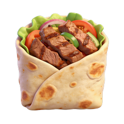Grilled Meat Wrap 3D Icon - Tasty Burrito Illustration
