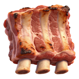 Realistic Meat Ribs Icon for Food & Cooking