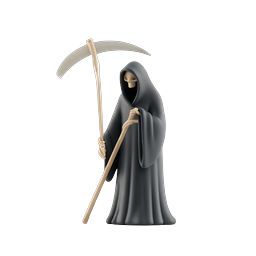 Grim Reaper 3D Icon | Spooky Halloween Character Design