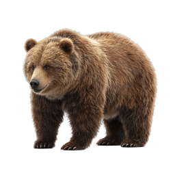 Realistic Grizzly Bear Icon - Wildlife 3D Illustration