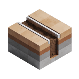 Ground Excavation Cross-Section Isometric Icon