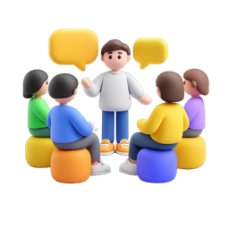 Engaging Group Discussion Icon for Team Collaboration