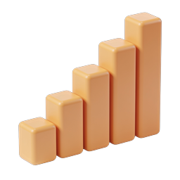 3D Growth Bar Chart Icon for Business Analytics