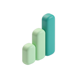 3D Growth Chart Icon - Ascending Pill Bars