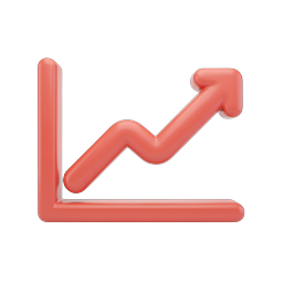 Growth Chart Icon - 3D Business Analytics Symbol