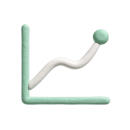 Growth Chart Icon - 3D Clay Style Analytics Symbol