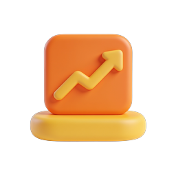 3D Growth Trend Up Icon for Business & Finance