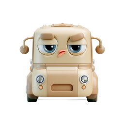 Grumpy Bus Character - Cute 3D Cartoon Vehicle Icon