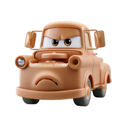Grumpy Cartoon Truck Character - 3D Clay Style Icon