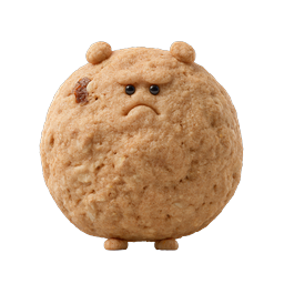 Grumpy Cookie Character 3D Icon - Adorable Food Mascot