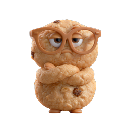 Grumpy Chocolate Chip Cookie Character Icon